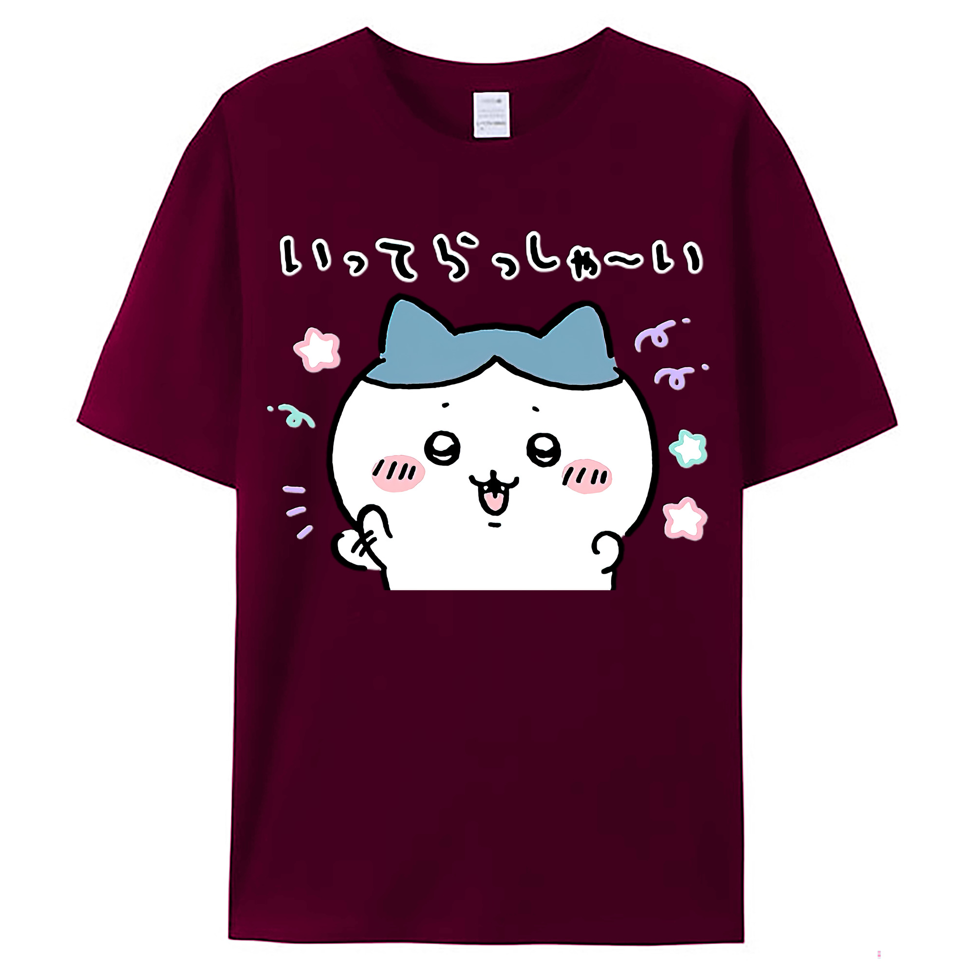 （画像用） ちいかわ ハチワレ Chii-kawa hachiware レディースカジュアルプリントTシャツ（綿100％）